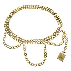 Chanel Perfume Charm Chain Belt Gold 116245